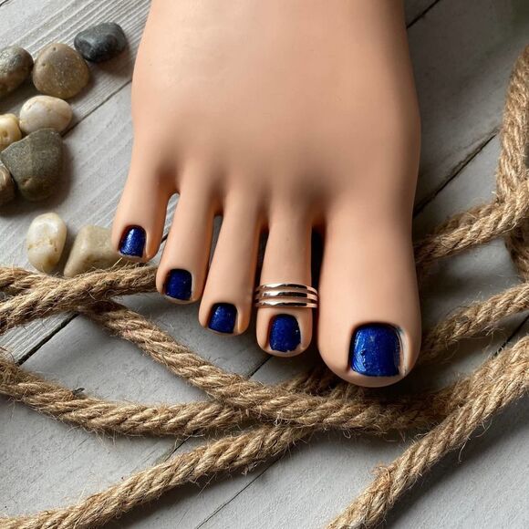 Triple Band Sterling Silver High Polish Toe Ring - Picture 1 of 5